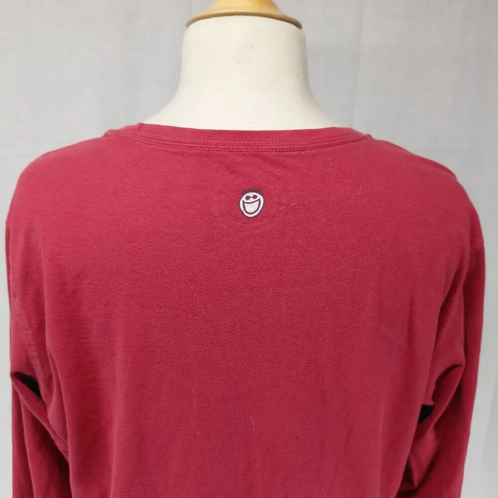 Life Is Good Snowman w/ Skis Red LS T-Shirt Sz XL - Picture 6 of 7